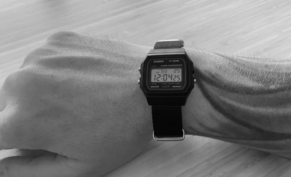 My Casio F-91W on my wrist