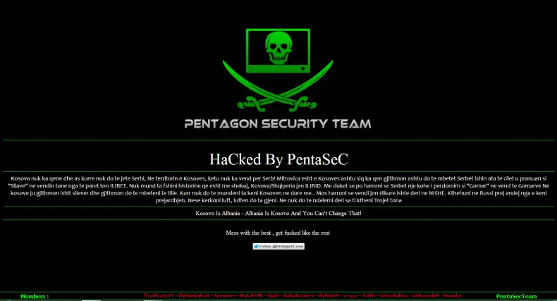 Defaced website