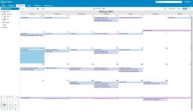 Shared Zimbra calendar